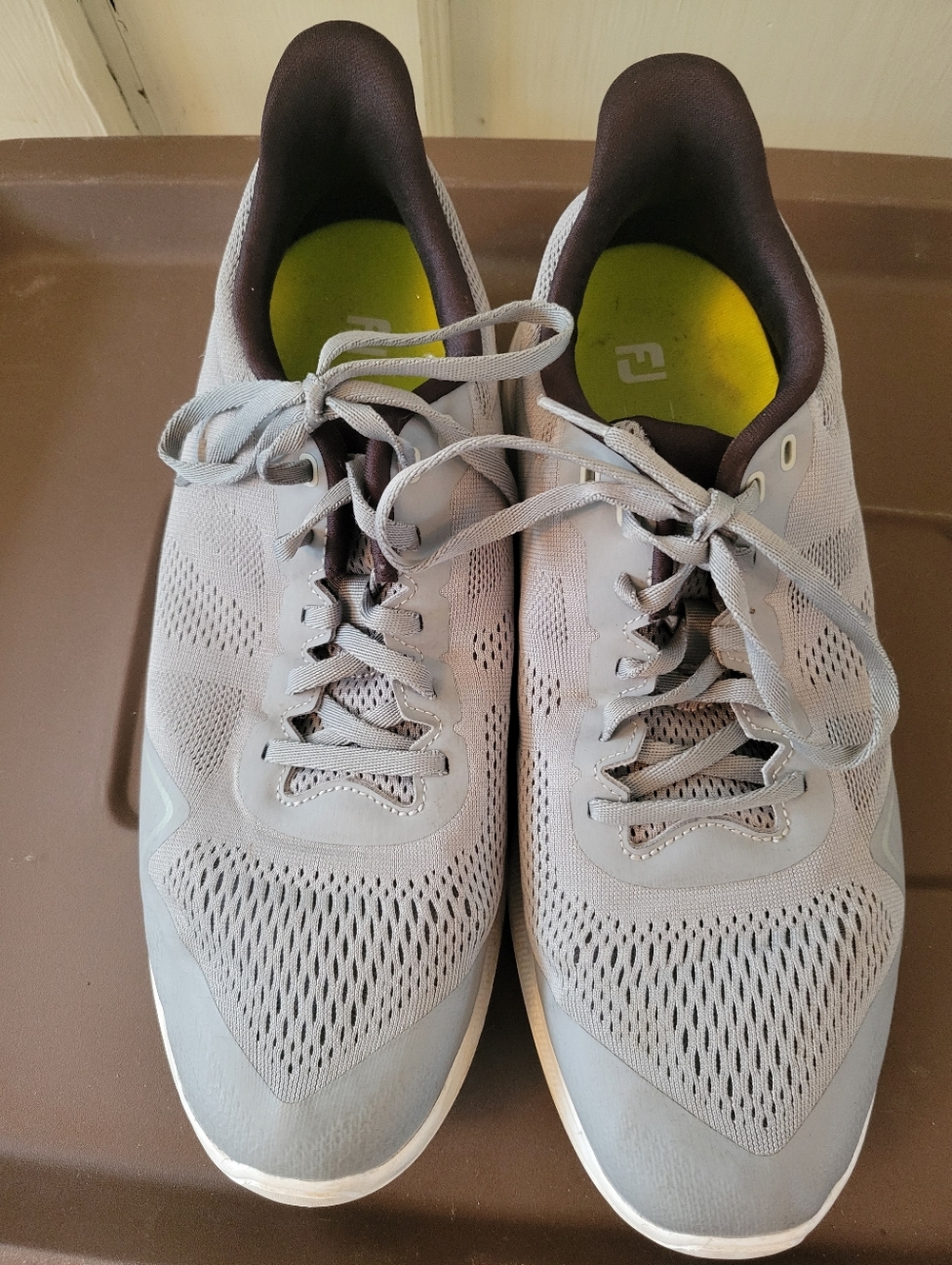 Men's Athletic Lace-Up Sneakers in Light Gray Golf Shoes Footjoy Flex 9.5 Wide
